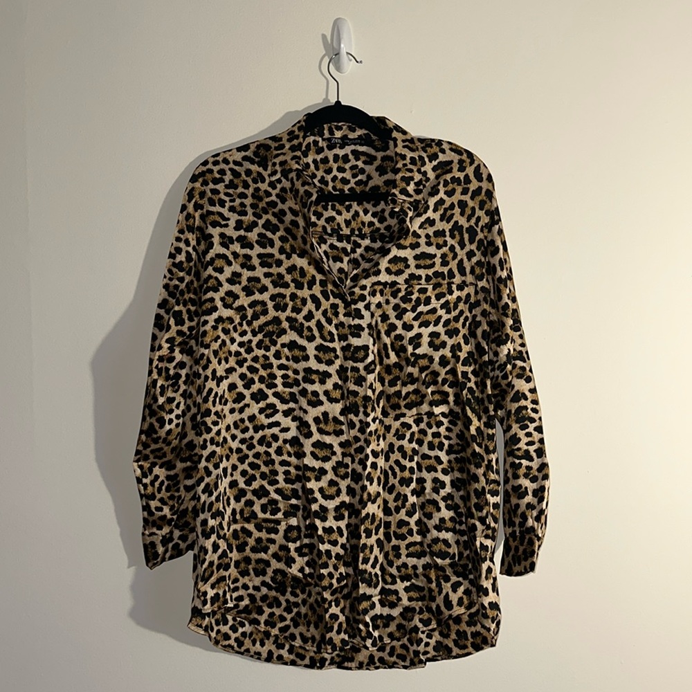 ZARA cheetah button up